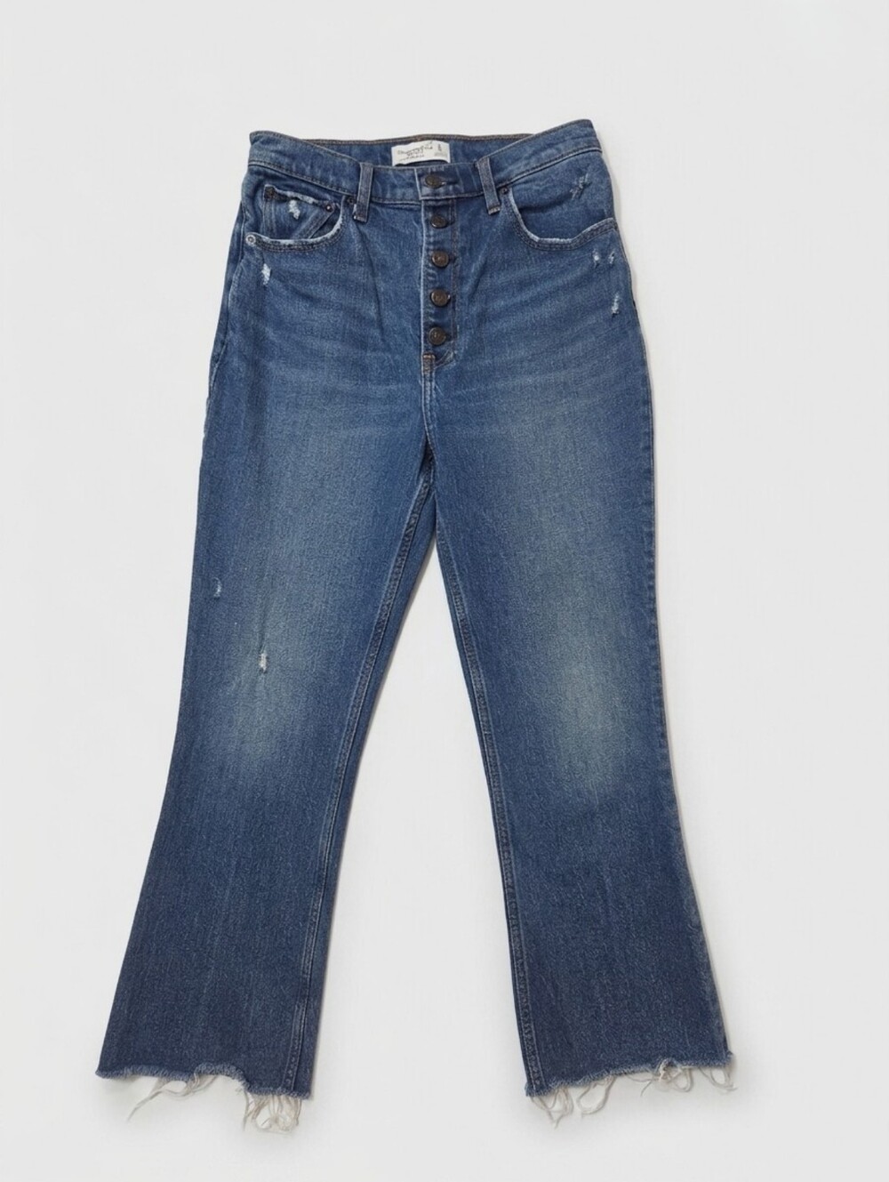 Abercrombie & Fitch Womens 28 / 6 Kick Flare Ultra High Rise Blue Button Fly